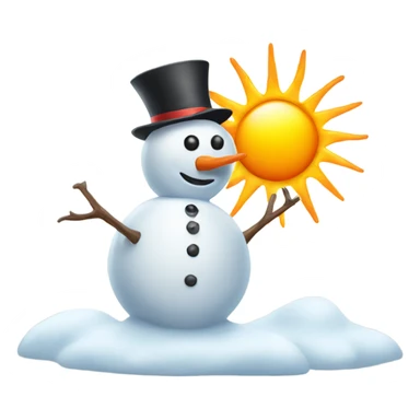 Snowman with hot sun  sticker