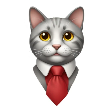 Curious cat wearing red necktie sticker