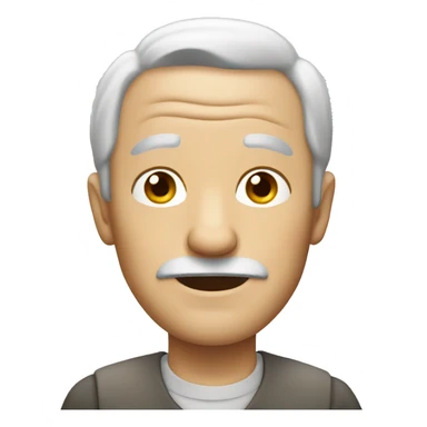 White old guy with gray hair no mustache  sticker