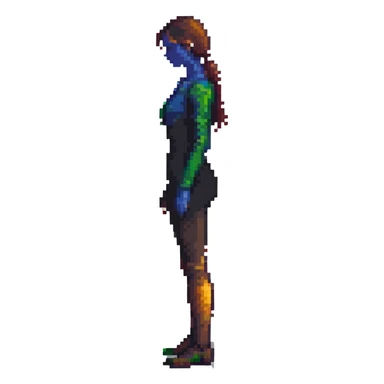 pixel art female silhouette, minimalist human shape sticker