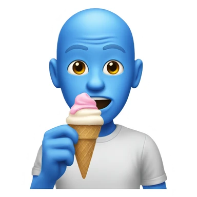blue man eating ice cream sticker