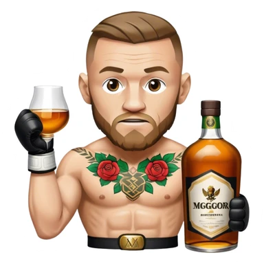 Conor mcreggor in the octagon with whiskey sticker