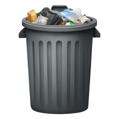 Trash can with garbage inside sticker