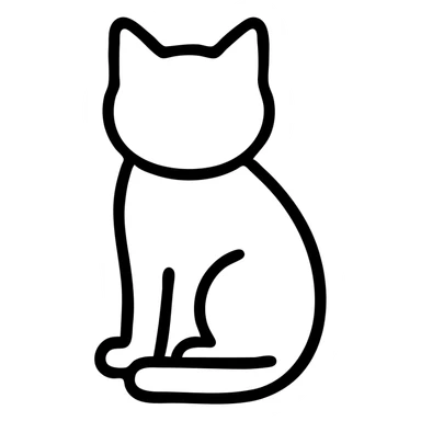 minimal and simple white cat icon sticker