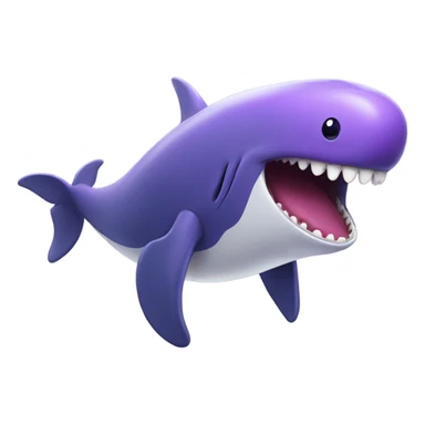 purple whale front with open mouth sticker
