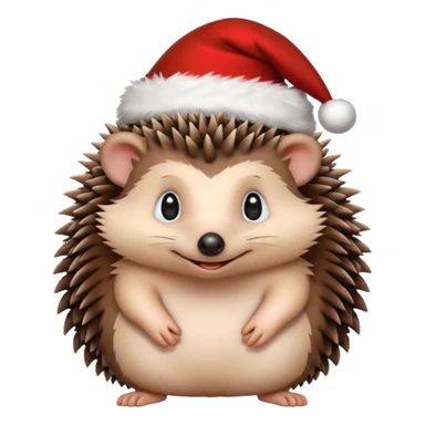 Hedgehog with christmas hat sticker