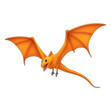 orange cute pterodactyle sticker