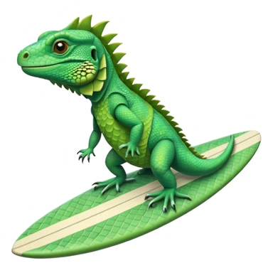 Iguana on a surfboard  sticker