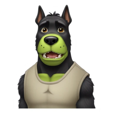 Shrek with a miniature black schnauzer sticker