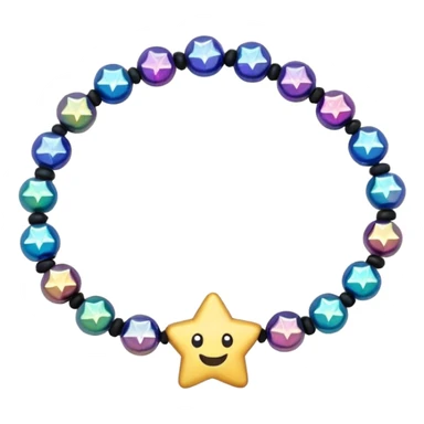 colourful round beaded bracelet with some star beads sticker