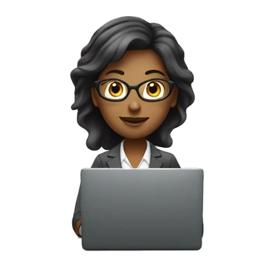 bussiness women with laptop sticker