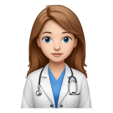 university classroom that says nursing school on the blackboard with a pretty female nursing student with long brown hair, blue eyes sticker