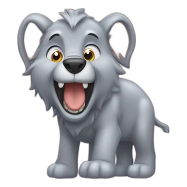 Loup sur éléphant sticker