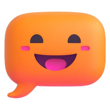 chat bubble with cheerful expression sticker