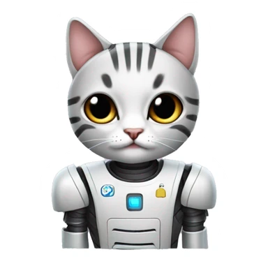 Kucing dengan baju robot sticker