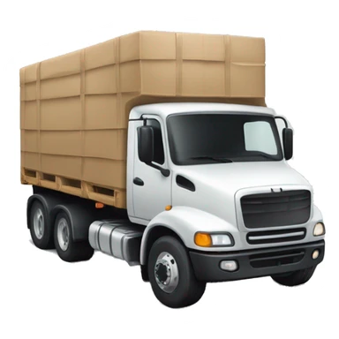 Camion de livraison avec un gros colis  sticker