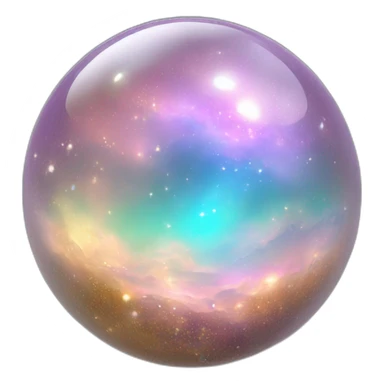 Sparkly glossy Pastel iridescent glass crystal nebula glass orb sticker