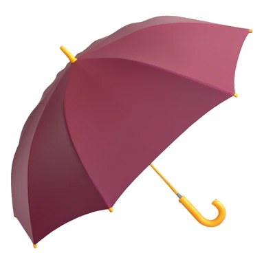 burgundy umbrella with a lightning bolt design in 3D emoji style sticker