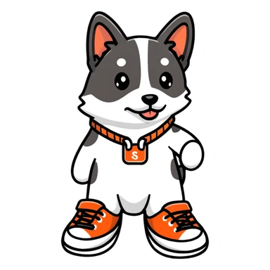 Perro con tenis sticker