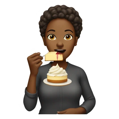 Black woman eating cheesecake sticker