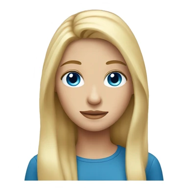 blue eyed blonde with long hair sticker