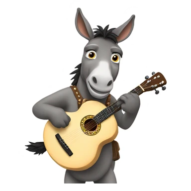 A donkey playing a banjo  sticker