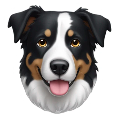 short-hair, black-and-white, border-collie-american-bulldog, white-fur-around-left-eye sticker