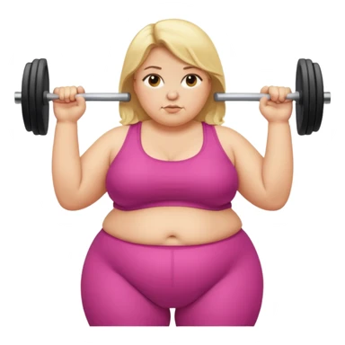 Obese blonde working out  sticker