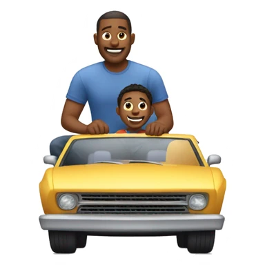 dad plays cars with son sticker