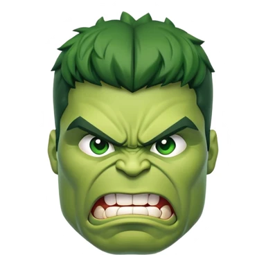 the Hulk green muscular superhero angry expression emoji sticker