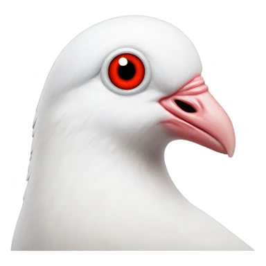 albino pigeon with giant red eye sticker