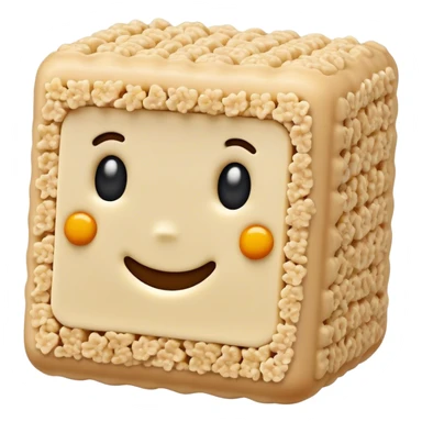 Rice krispie treat without face sticker