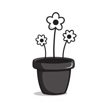 flowerpot hand drawn doodle style sticker