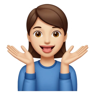 tongue out with hands on the side sticker