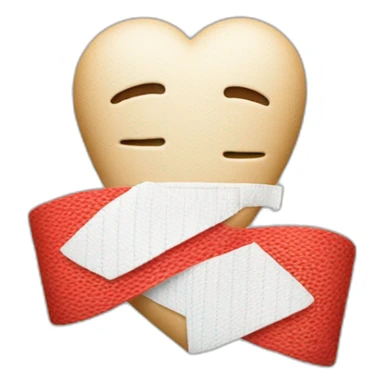 A red heart with bandage sticker