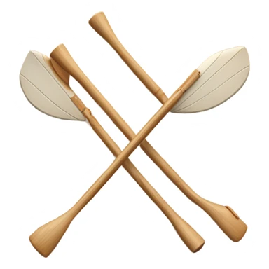 Two overlapping canoe paddles crossed together sticker