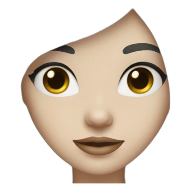 White skin girl with black hair and eyes with white jeans and black top sticker