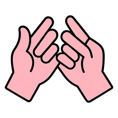 Change the hand colors to a pastel pink, keep the pinky promise gesture, no background. sticker