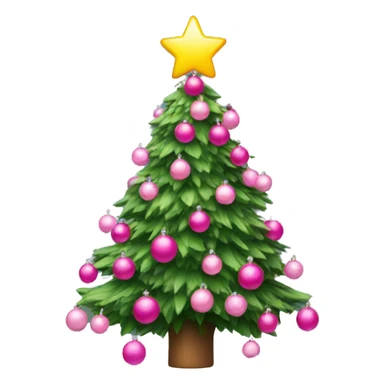christmas tree with pink decorations sticker