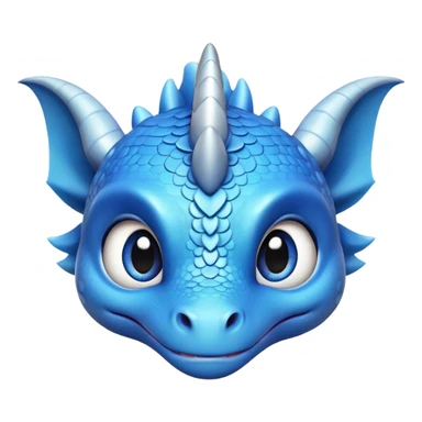 cute blue baby dragon head  sticker