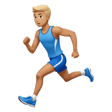athlete with blue shorts running very fast sticker