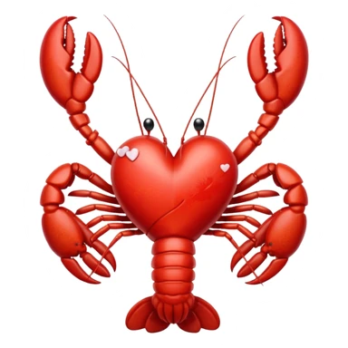 Lobster holding heart sticker