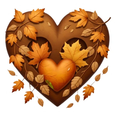 Brown autumn heart  sticker