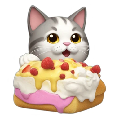 Gato comiendo helado sticker