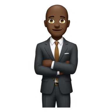 Amos newsome wearing a suit saying excuse me with his forearm extended out  sticker