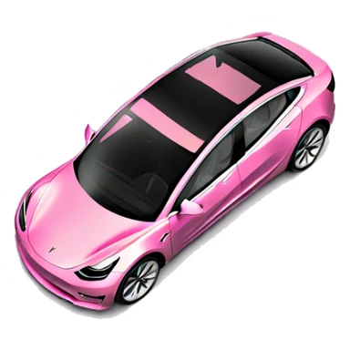 Pink Tesla model 3 top view sticker