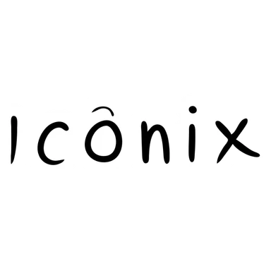 'ICONIX' text in hand drawn outlined icon style with no fill sticker