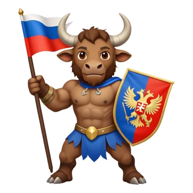 minotaur with russian flag sticker