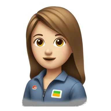 Go kart, girl with brown hair sticker