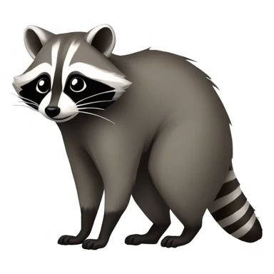 raccoon full body side profile facing right sticker